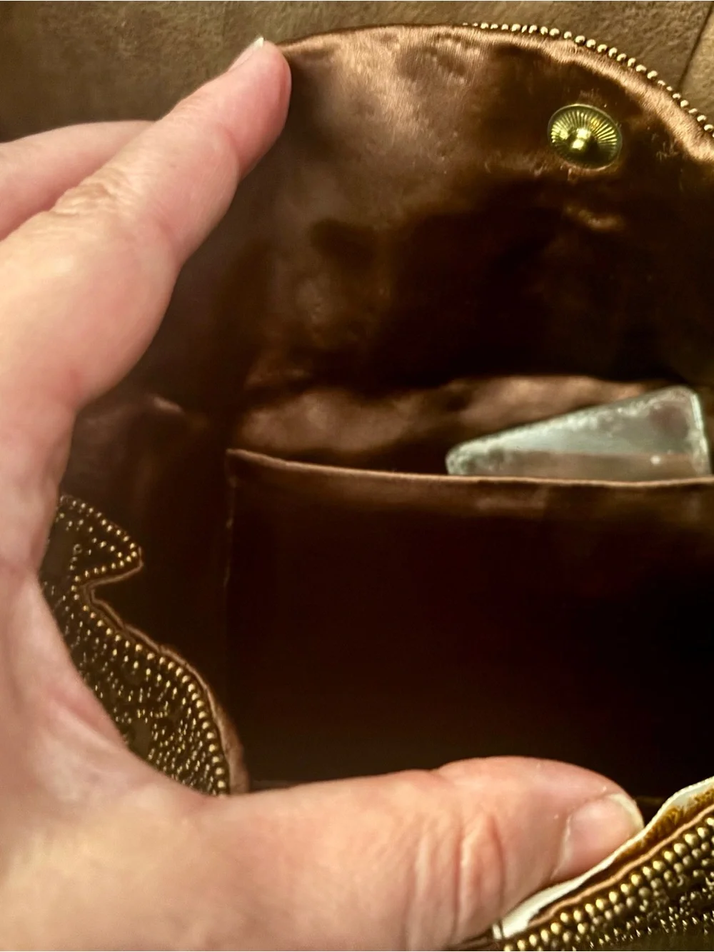 Walborg Bronze Beaded Evening Clutch